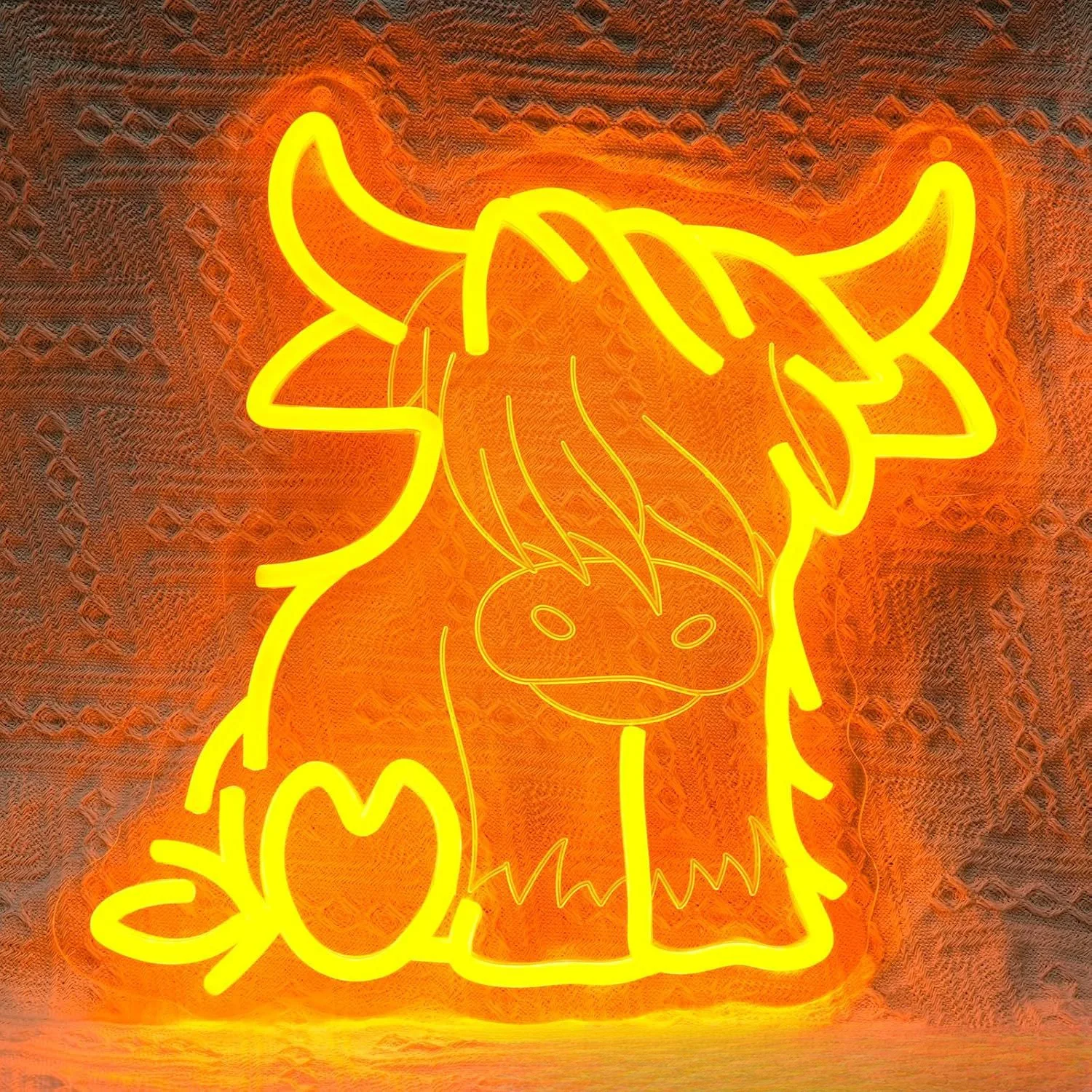 Best-selling LED neon highland cow party glowing acrylic atmosphere lamp sign