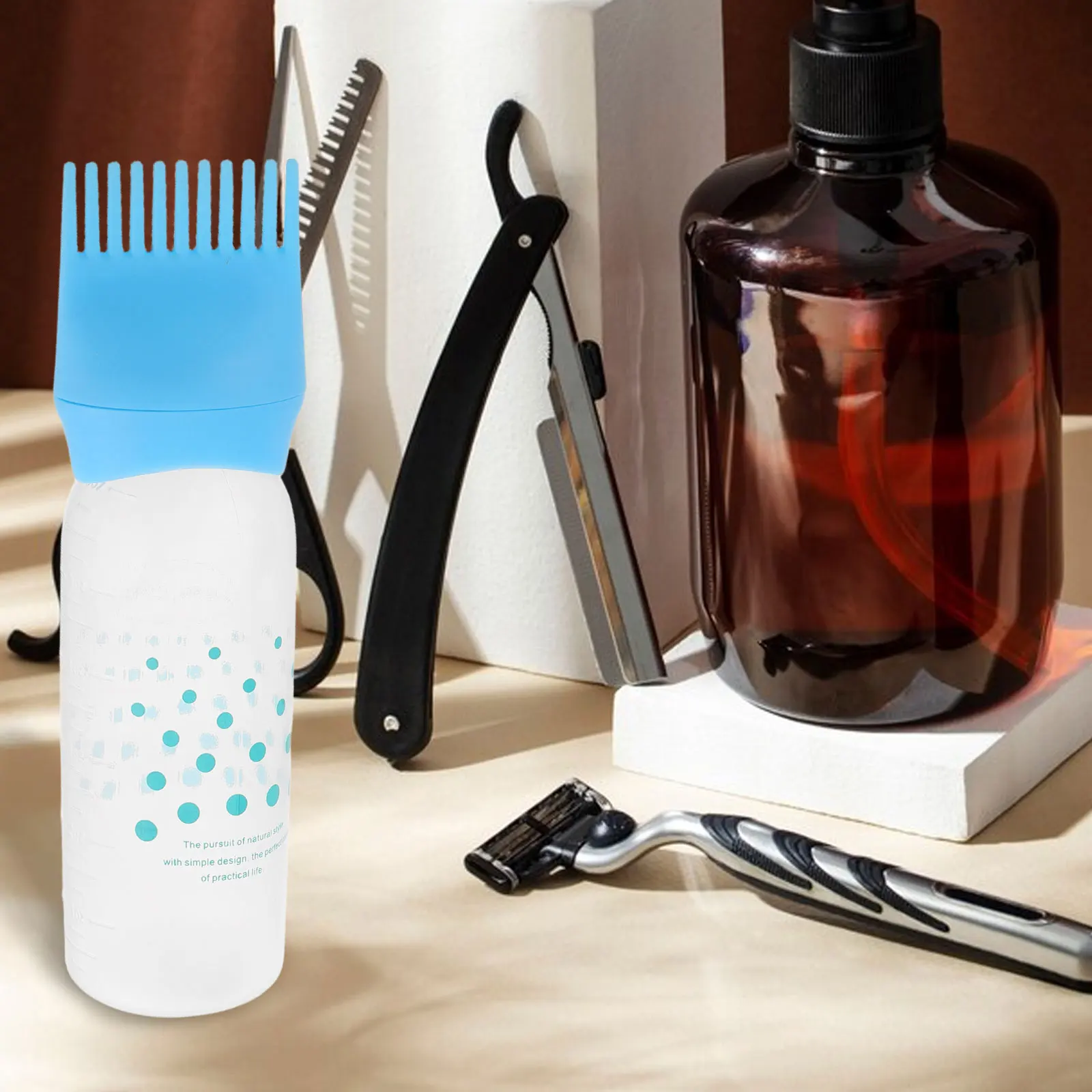 

5pcs Dye Applicator Bottles Salon Use Bottles With Comb For Precise Measurement Scalp Oil Applicator Bottle Hair Styling Tool
