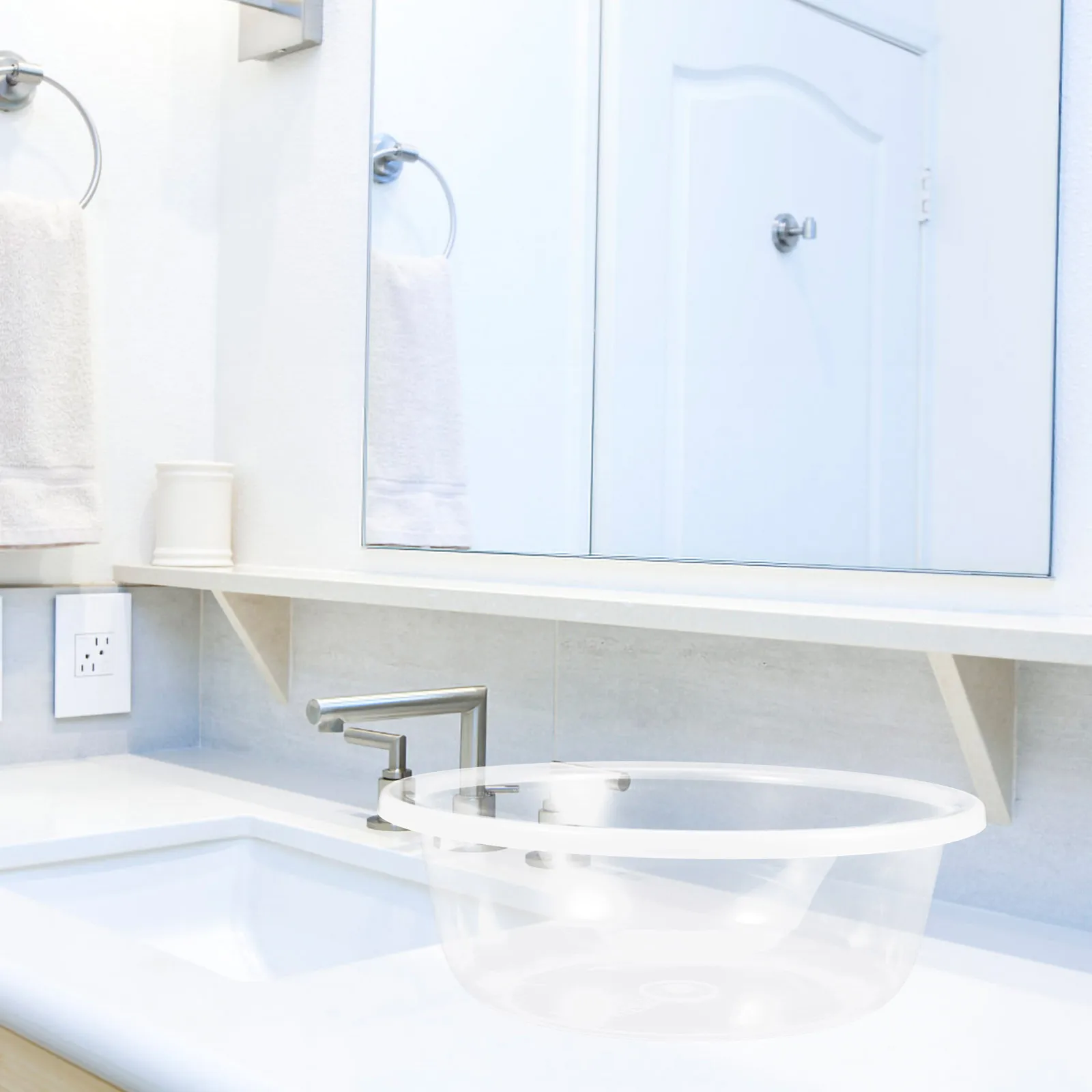 Transparent Wash Basin for Kids Large Capacity Smooth Edges Foot Bath Clear Face Basin Baby Bottle Washing Dish Laundry Tub Kids