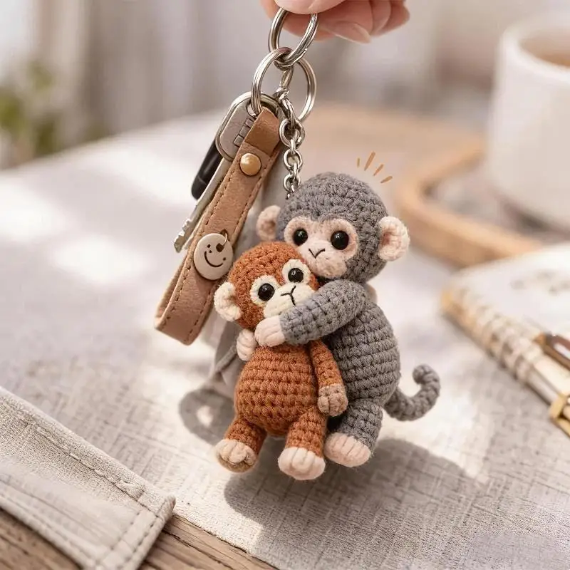 New Handmade Acrylic Monkey Keychain Cute Backpack Charm and Gift for Animal Lovers