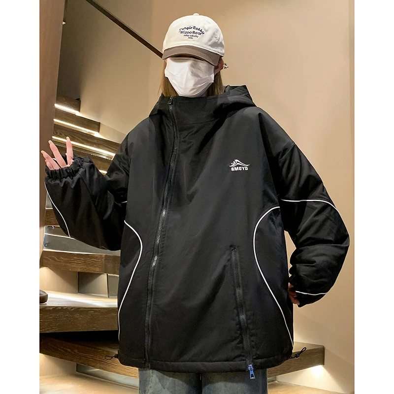 

Утепленная хлопковая куртка для мужчин: теплая повседневная американская функциональная верхняя одежда, парная модель с хлопковым наполнителем