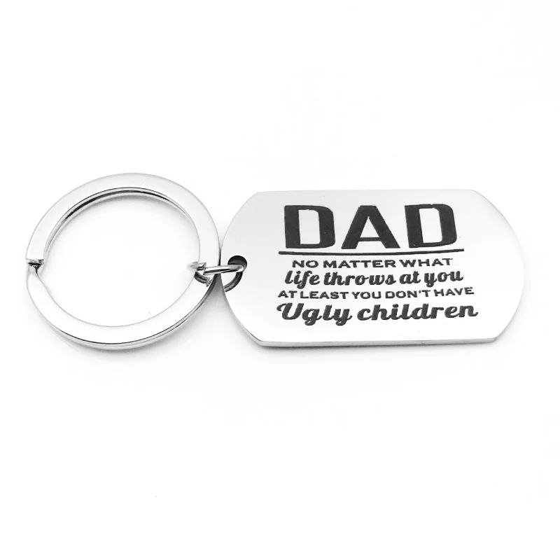 Fathers Day Keychain Gifts for Dad from Daughter Son, Unique KeyChain for Men Father from Kids,Gifts on Fathers Day Birthday