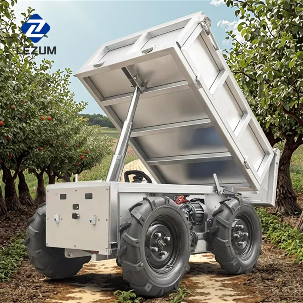 

Gold SellerFactory Direct LEZUM D600 Farm Orchard All Terrain Remote Control Transport Vehicle Electric Atv 4x4 Mini Cargo Dumpe