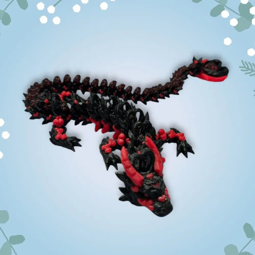 

Simulated Eye 3D Printed Dragon All-in-one Molding Chinese Dragon 3D Printed Diceratops Dragon Poseable Joints Rotatable
