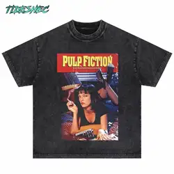 Harajuku Oversize Vintage Men Tshirt Women's Portrait Graphic Print T-shirt Men 2024 Hip Hop Streetwear T-shirt DTG Print Design