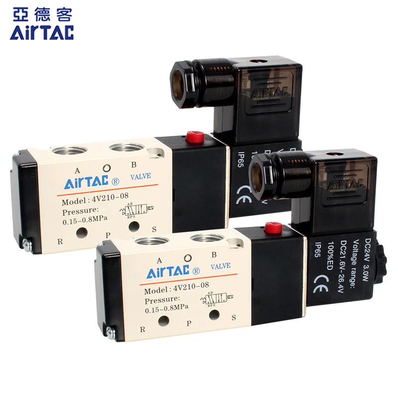 4v210-08 Better Quality Airtac Type Pneumatic Electric Solenoid Valve Directional Control Air Magnetic Valve 12V 24V 220V 4v210