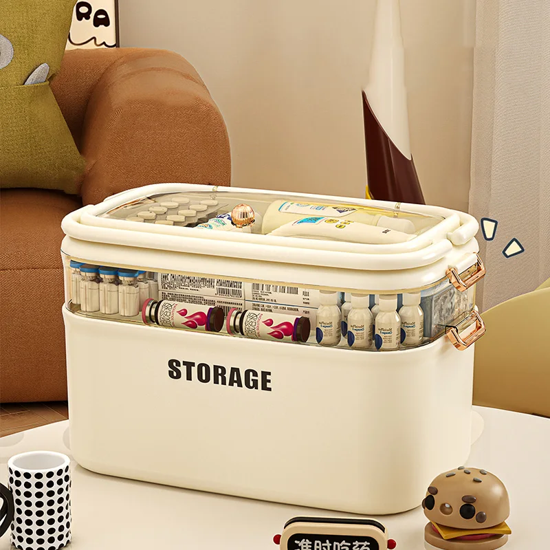 Large Capacity Family Medicine Organizer Storage Portable Home First Aid Kit Pill Container Emergency Pharmacy Box Drug Case