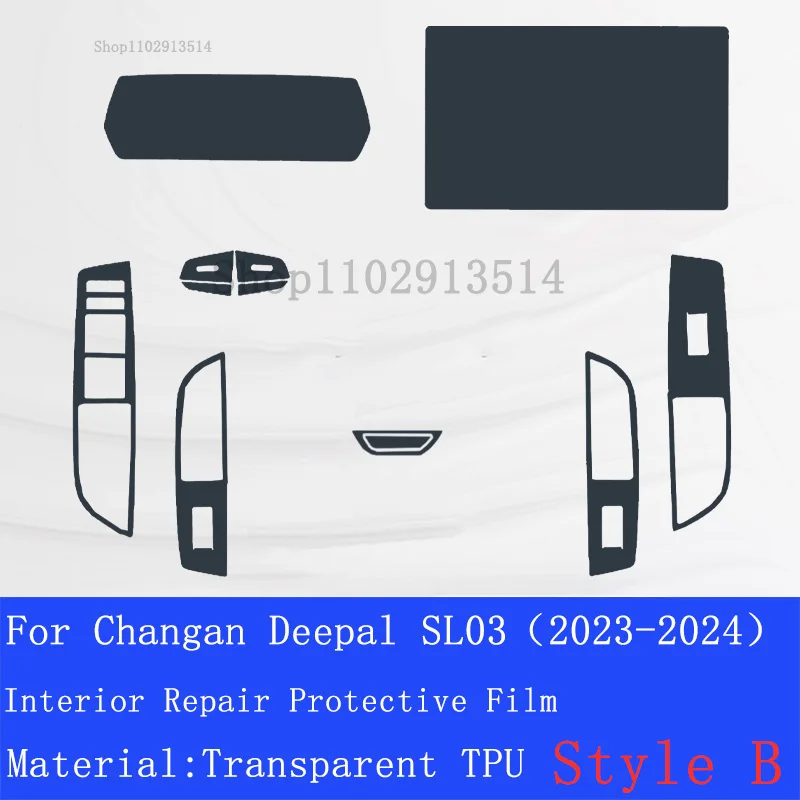 For Changan Deepal SL03 2022-2023 Anti-scratch Sticker Car Interior Gear Dashboard Protective Transparent TPU Repair Film