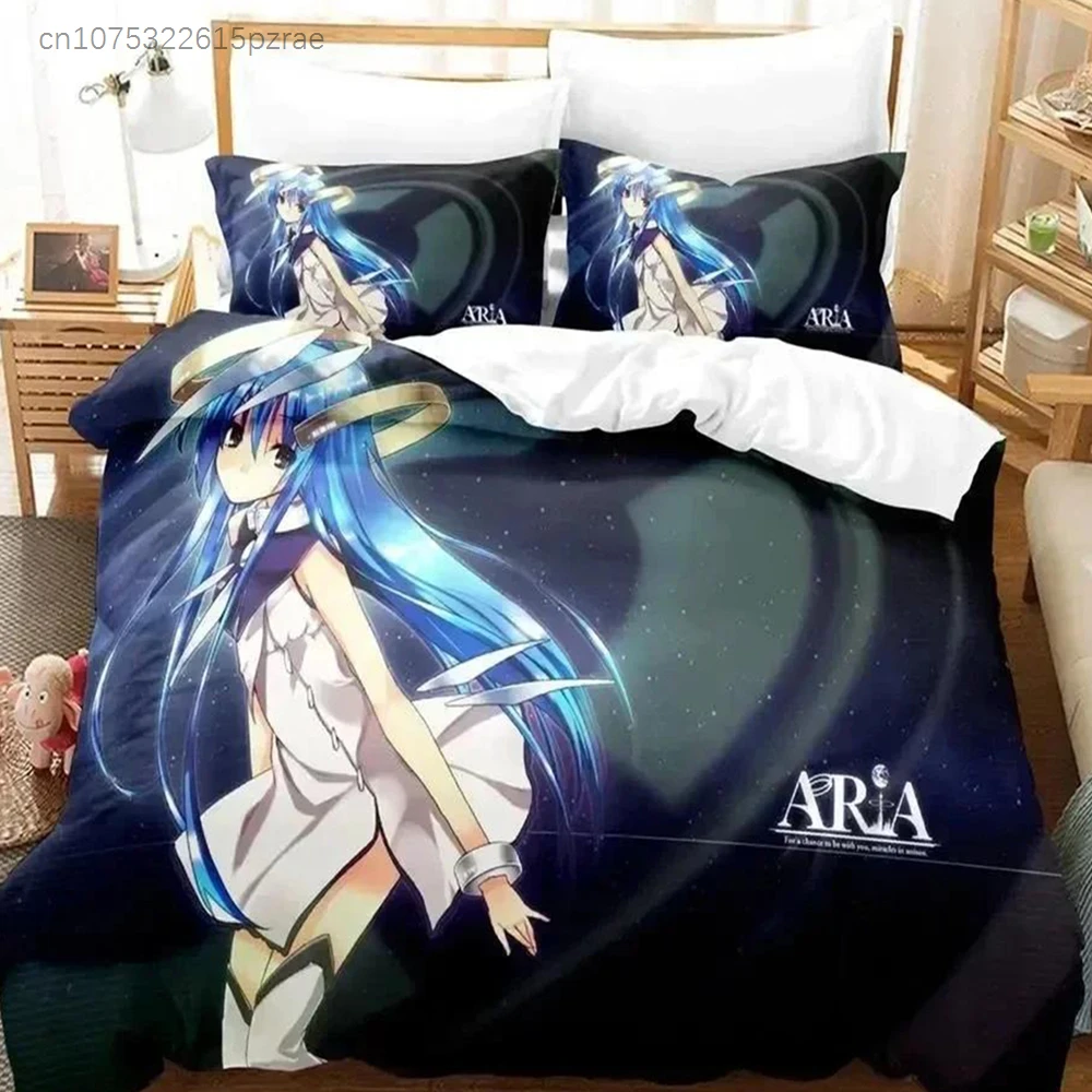 Anime Aria The Scarlet Ammo Hidan No Aria Bedding Set Printed With Pillowcase Duvet Cover Soft Queen King Size Bedclothes Home