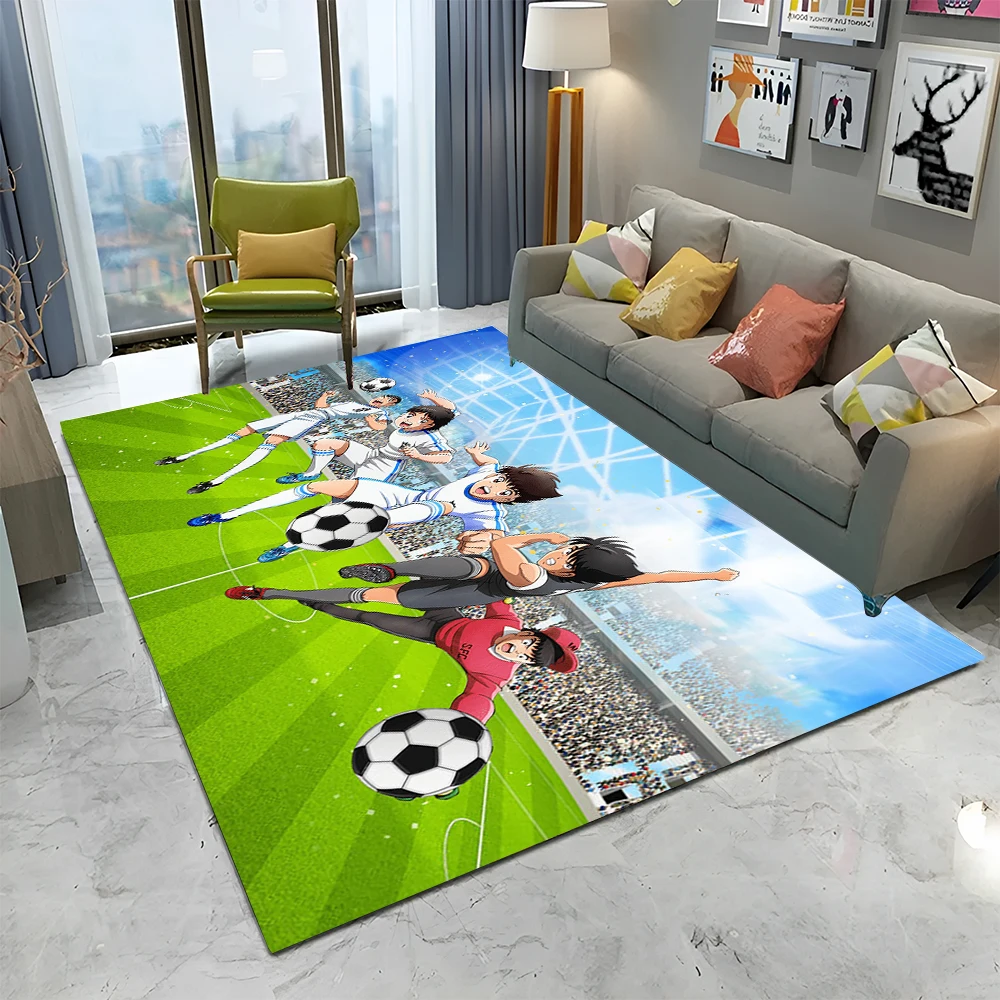 Anime Captain Tsubasa Soccer Cartoon Carpet Rug for Home Living Room Bedroom Sofa Doormat Decor,kids Area Rug Non-slip Floor Mat