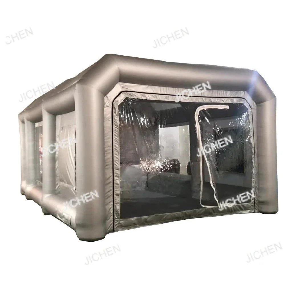 

Надувной автомобильный тент HN серебристого цвета для парковки, выставок, защиты автомобиля, покраски и мобильного гаража