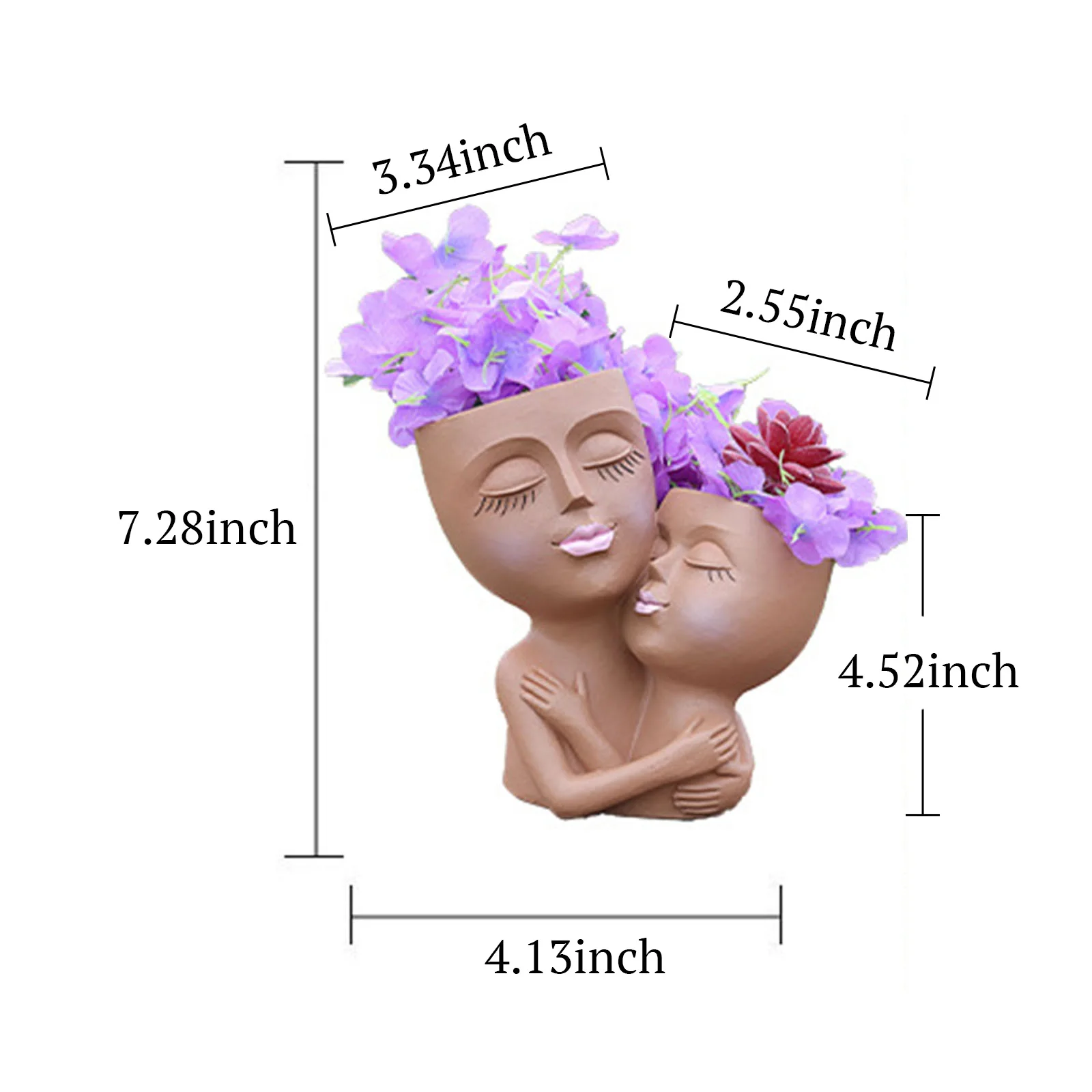 Tabletop Ornament Double Face Planters Pots Head Planter