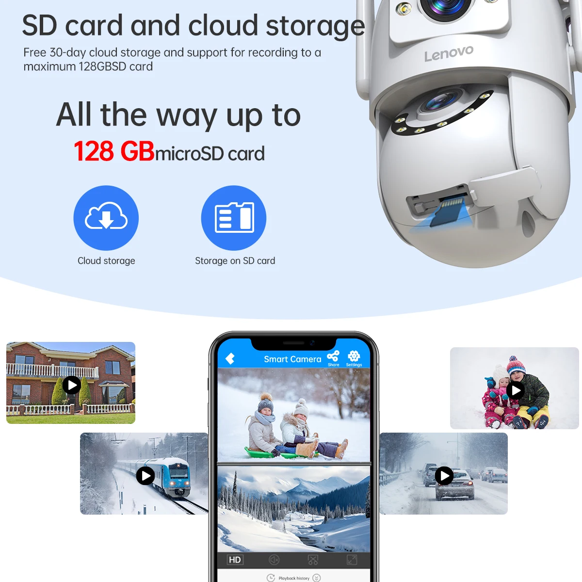 Lenovo 4K WiFi Überwachungskamera 5G Wifi Outdoor Dual Lens PTZ IP Kameras Auto Tracking Audio Video ONVIF Sicherheit CCTV Kamera – Detail 8