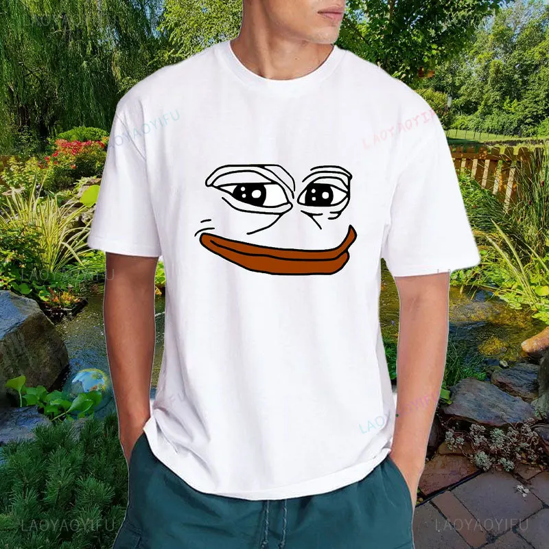 Black Humor Pepe Frog Animal Graphic TShirt for Men Summer High Quality Cotton Sweatshirts T Shirt Woman Fashion Outdoors Tops