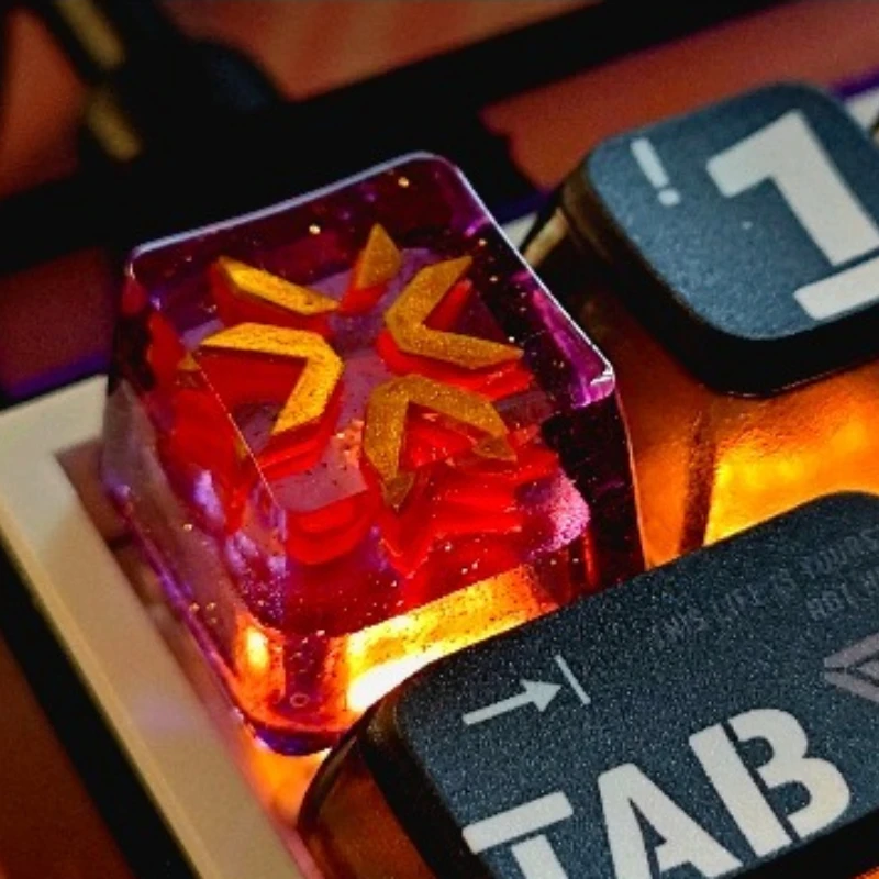 Translucent Keycap Custom Resin OEM R4 Keyboard Caps Cross Switch Handmade DIY Cap for Mechanical Keyboard Accessories
