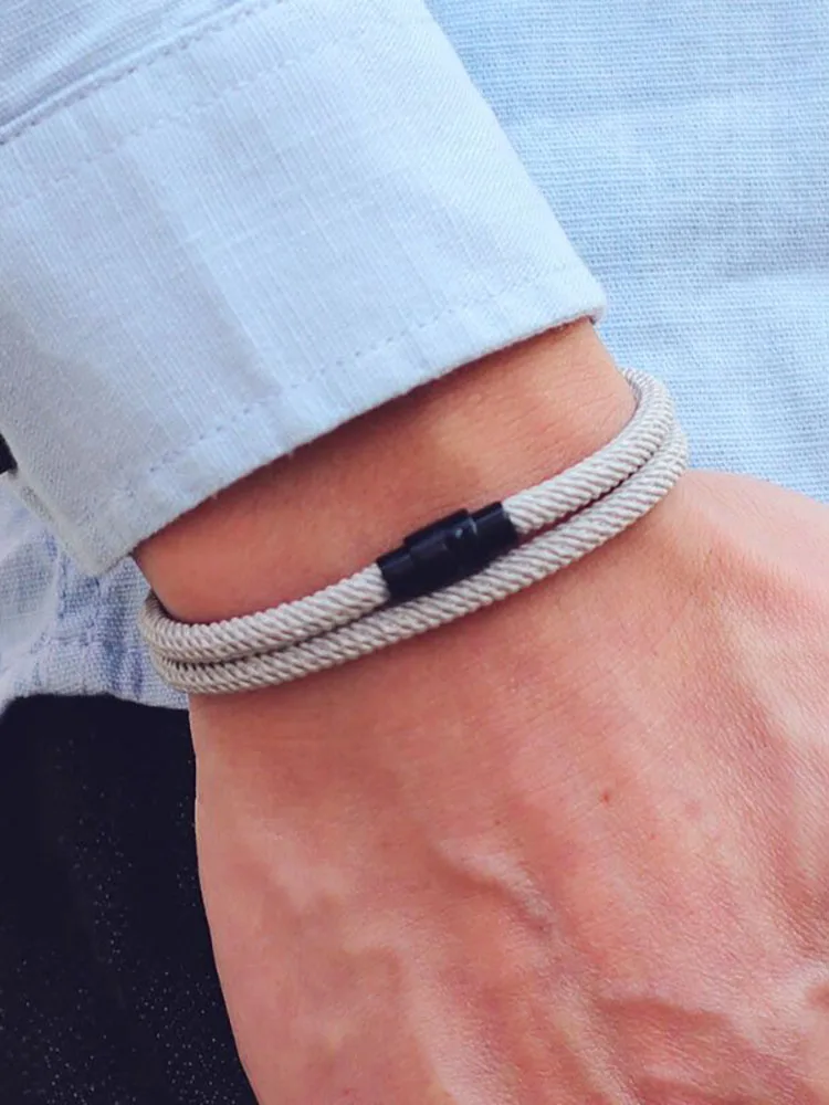 Neue Minimalistischen Männer Seil Armband Doppel Schicht Überleben Armband Homme Zubehör Freund Geschenk Magnet Schnalle Pulsera Hombre