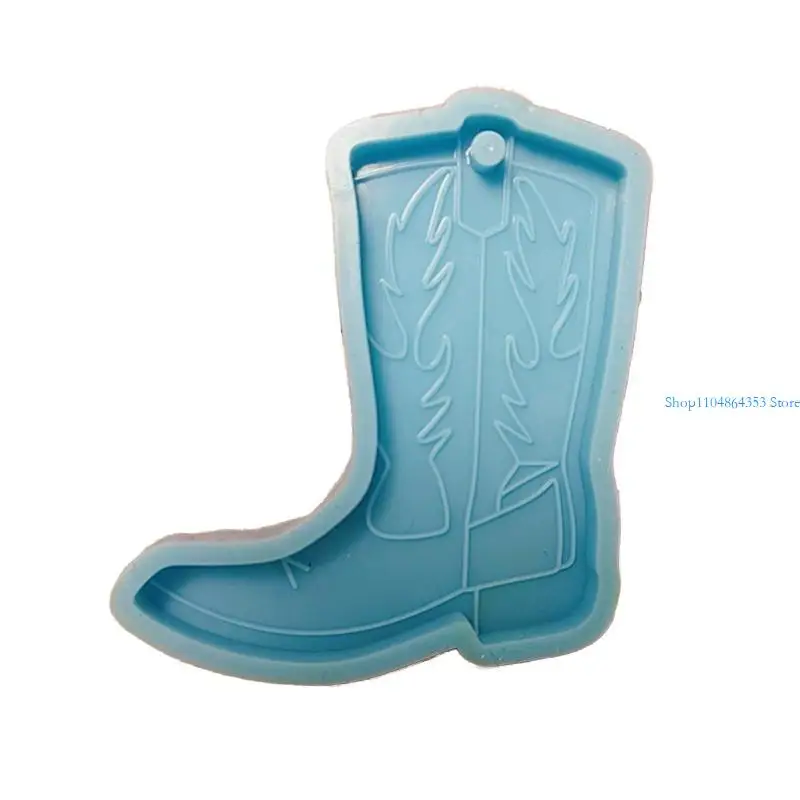 คาวบอย Boot รูปร่างเครื่องประดับเรซิ่นแม่พิมพ์ซิลิโคนผู้หญิงพวงกุญแจตกแต่งจี้เครื่องประดับแม่พิมพ์สําหรับงานฝีมือ DIY