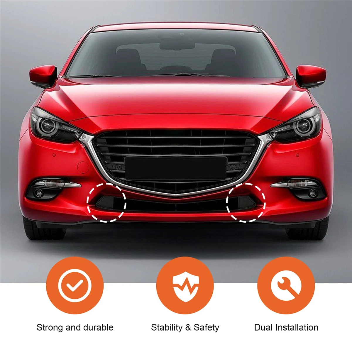 Amortecedor inferior dianteiro para carro, gancho de reboque, tampa do olho, tampas da grade, B63B-50-101, B63B-50-102, 2017-2018