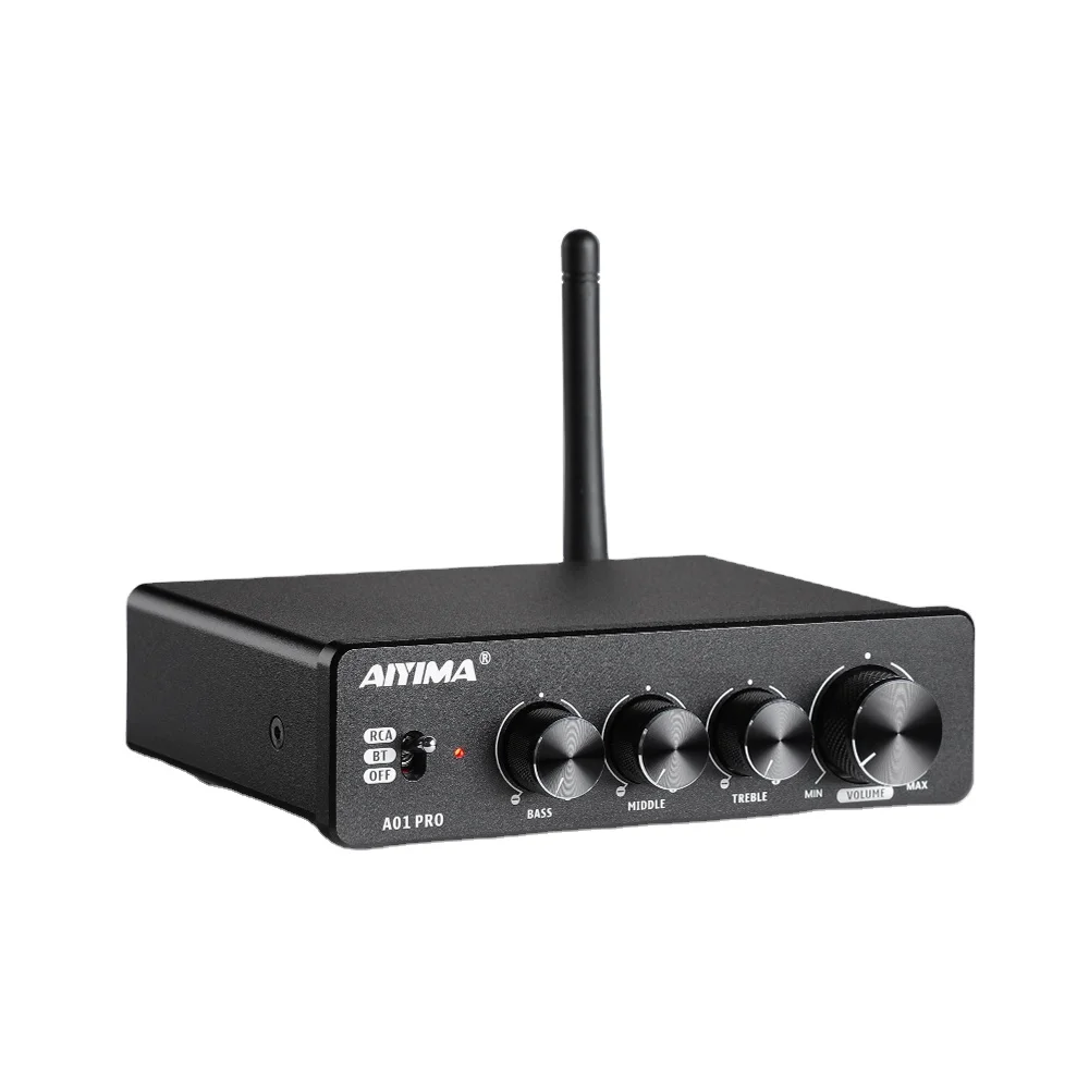 

A01 PRO BT TPA3116 Power Amplifier Audio 2.0 Channel Stereo Amp RCA Adjustable Bass Midrange And Treble 100Wx2