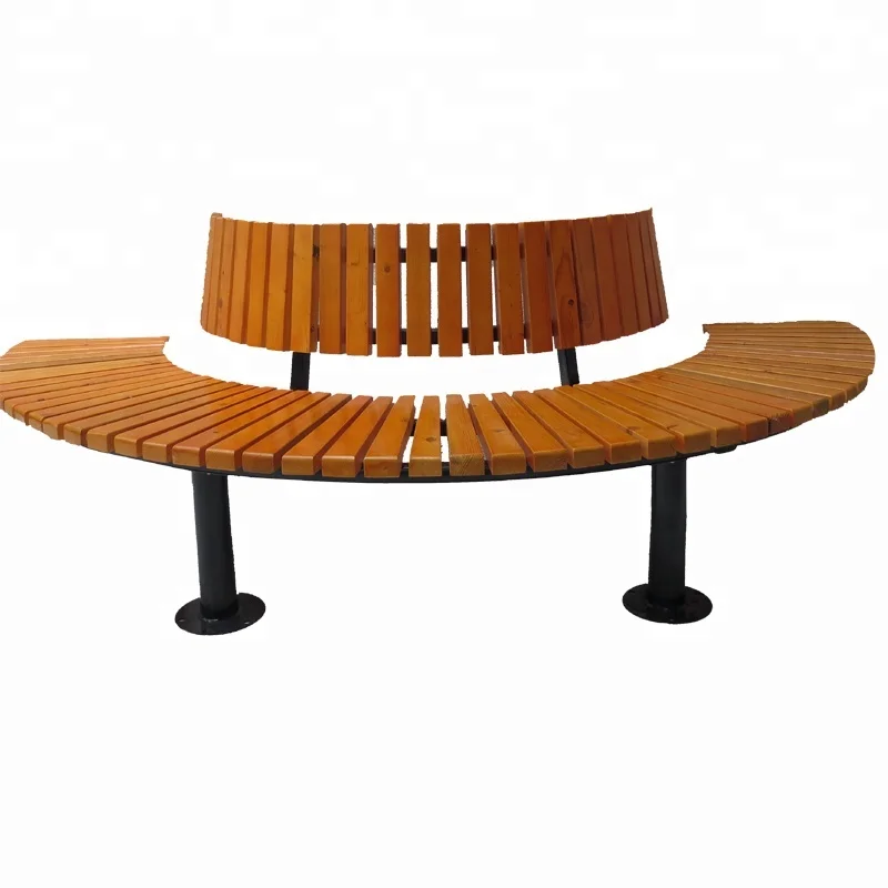 Round Tree Curved Wooden Benches for Schools