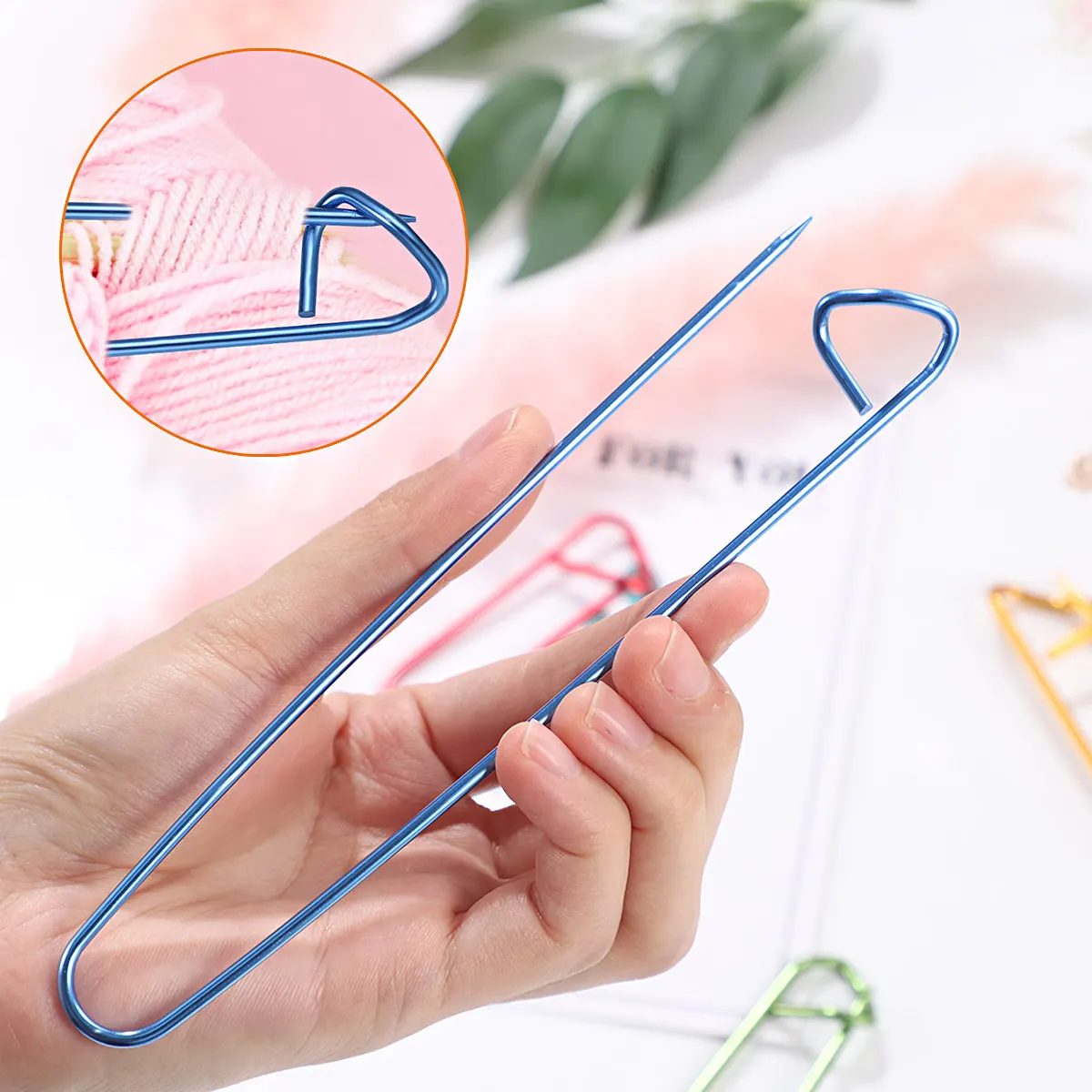 10Pcs Stitch Holders for Crochet Knitting Yarn Safety Pins Assorted Sizes 6 9 12 15 20Cm Bright Alloy Set for Blankets Scarves