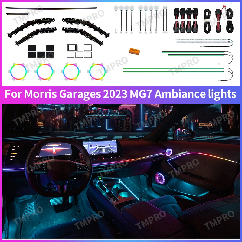 

Applicable for MG7 2023-2025 Car Ambient Lights Automotive Interior Decoration64 Colors LED Safety assistance systems