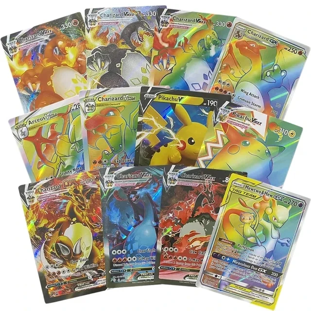 15/30pcs Pokemon Cards Shining Vmax Vstar GX Big Size Pokemon Collection Battle Trainer Card Children kids Toys Christmars Gifts