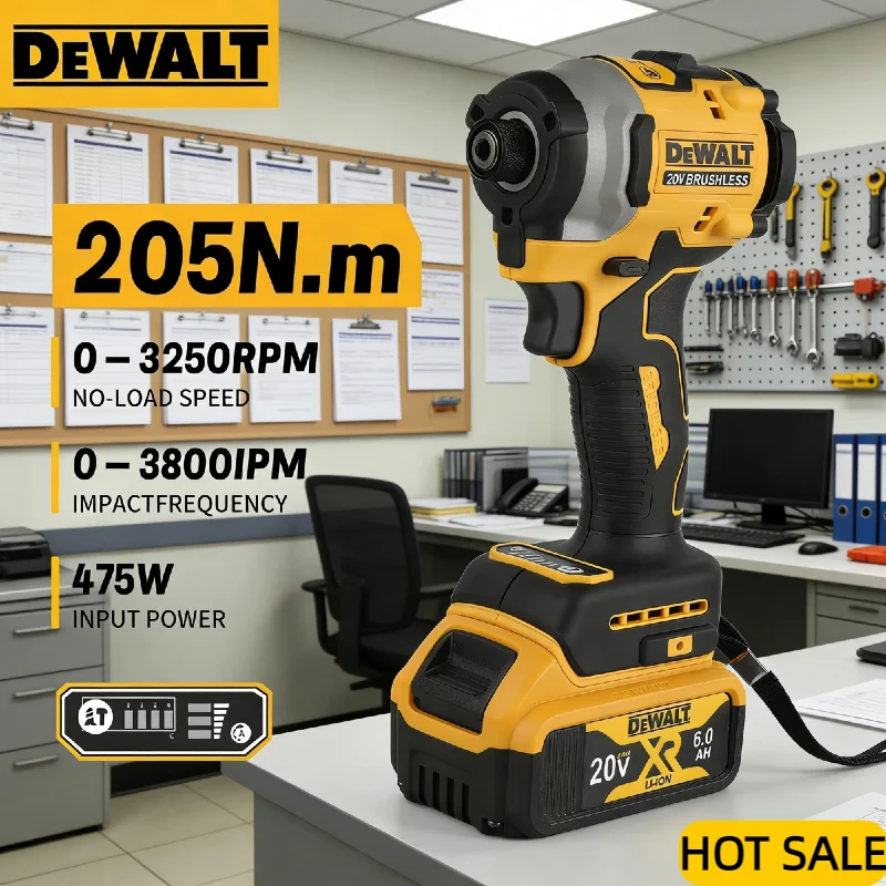 

Ударный шуруповерт DEWALT DCF850, крутящий момент 205 Н·м, переключатель прямого/обратного хода для закручивания шурупов и затягивания болтов в строительстве и мастерских, 20В