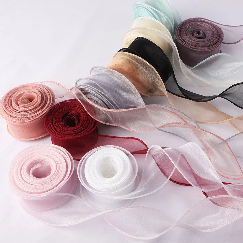 10 Yards Organzaband mit gewelltem Rand, Fischschwanzband für DIY Schleifen, Blumenstrauß, Geschenke, Verpackung, Hochzeit, Party, Dekoration, Bastelbedarf