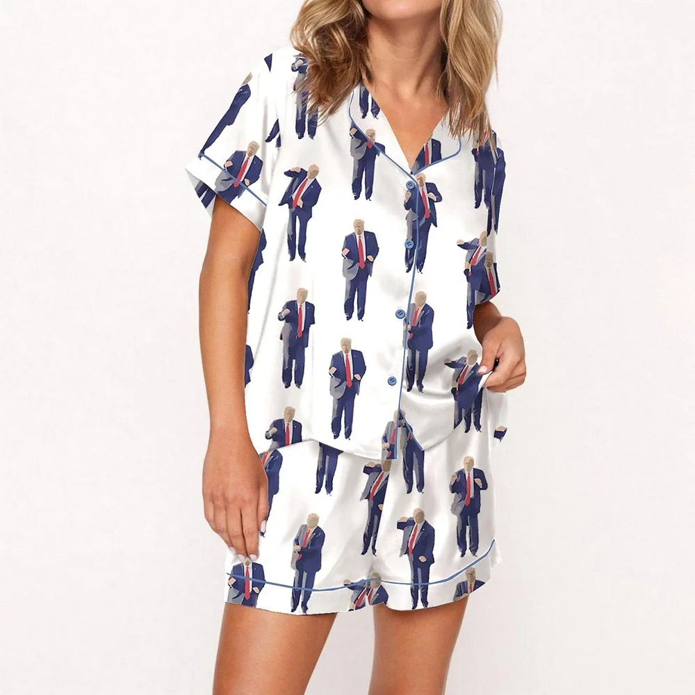 

Women's Pajamas Taylor Pajamas Set Shirt Shorts 2 Piece Set Matching Sleepwear Comfortable Homewear Shorts Sets for Fans