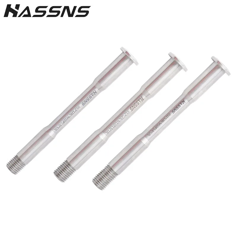 HASSNS MTB Thru Axle 12MM 15MM Mountain Bike Shaft Rear Hub Skewers Titanium Alloy Bicycle Wheel Axishub For 29 27.5 Frame