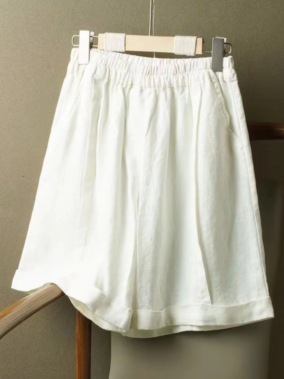 تنفس رقيقة ort السراويل عالية الخصر مكبل مستقيم الساق واسعة الساق السراويل اللون الفني Sle حجم كبير الملابس النسائية