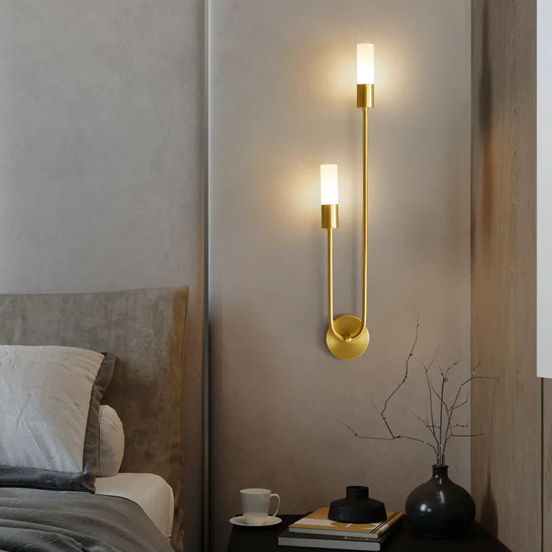 

Nordic Hot Sale LED Wall Lamp Brass Wall Lamp Bedroom Bedside Reading Corridor Aisle Home Interior living room Decoration Light