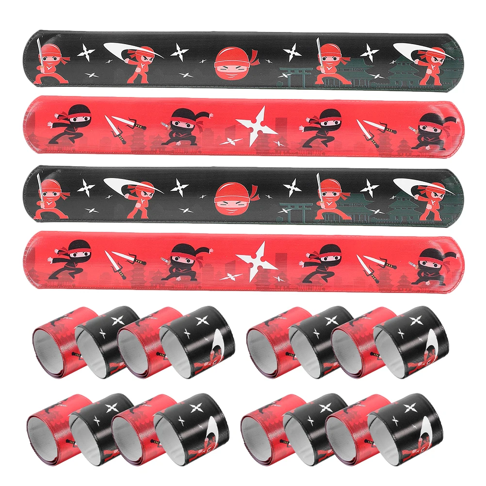 24 pièces Bracelets à gifle Bracelets d'anniversaire Bracelets à gifle de fête Bracelets jouet élastique Flexible