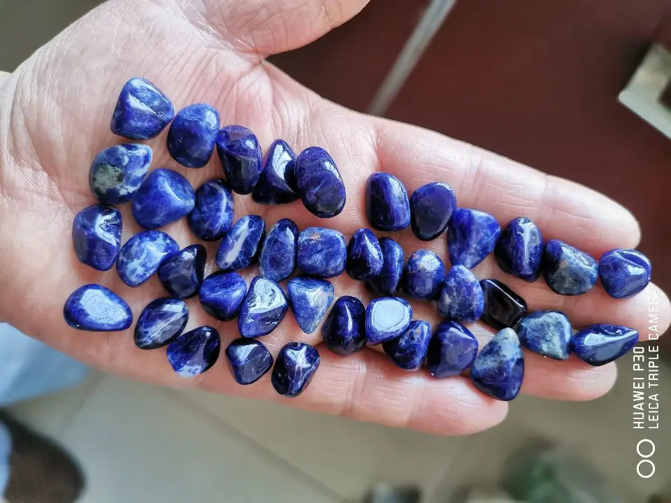 40 SODALITE blue tumbled 50g bulk stones Natural Crystals