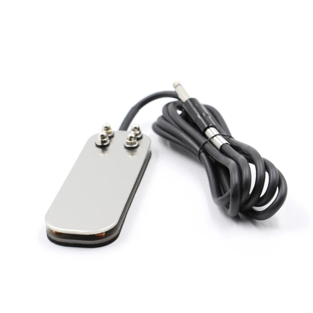 Stainless Steel Tattoo Foot Pedal Switch Thickened Steel Skeleton Appearance Foot Switch with 1.8m Silicone Tattoo Clip