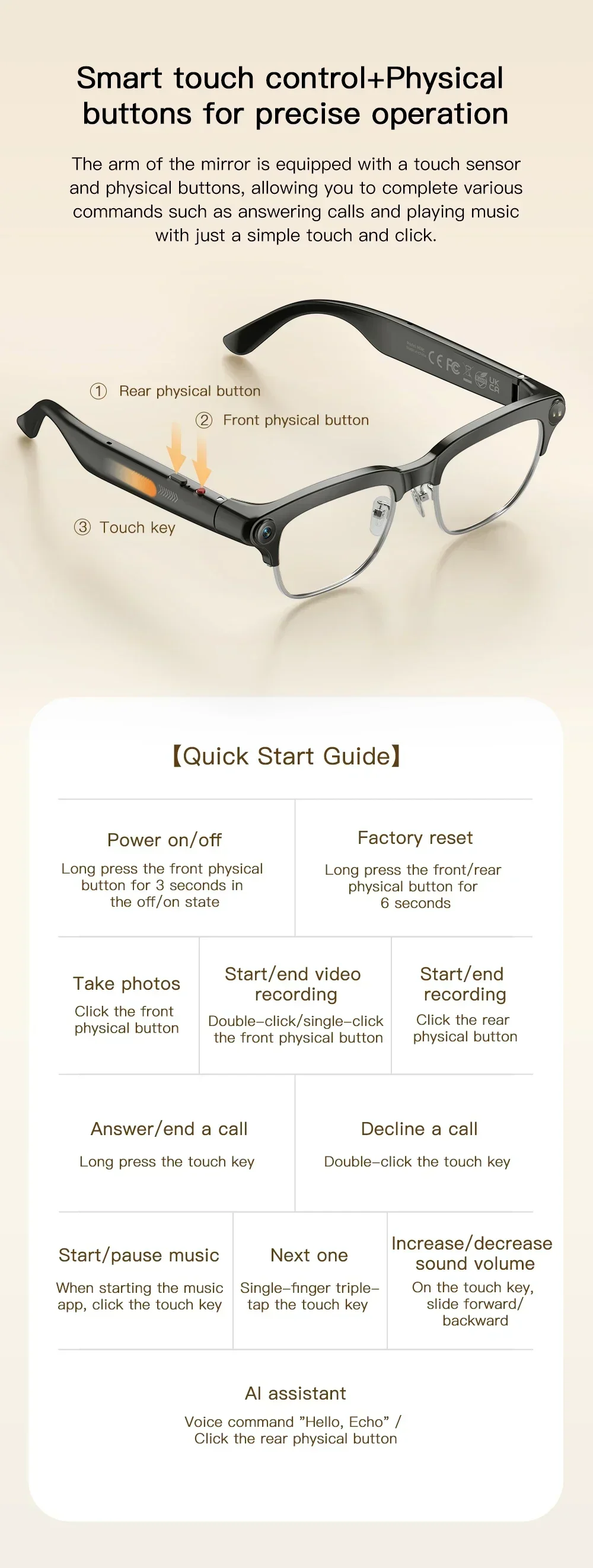 Neue KI-Videoaufnahme-Smartbrille mit Echtzeit-Übersetzung, 800W HD-Kamera, KI-Sprachassistent, Aufnahmefunktion und Dual-Lautsprechern – Sonnenbrille – Detail 12