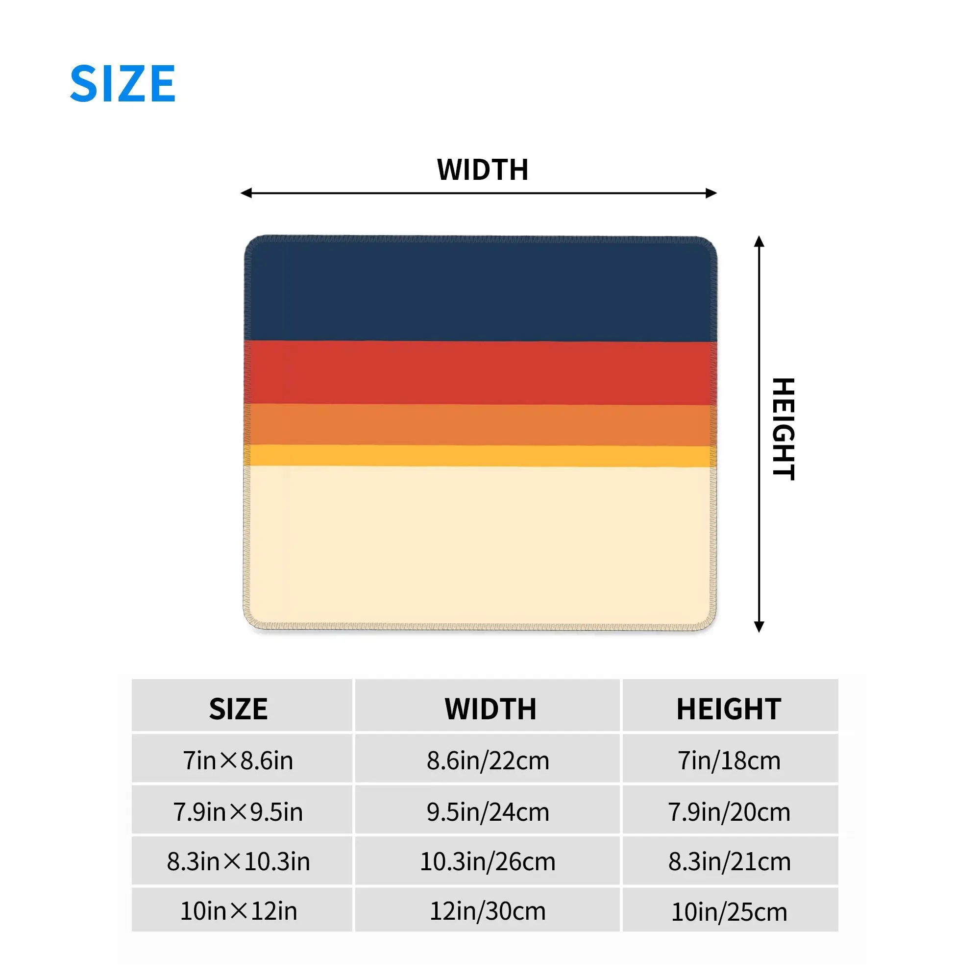 70s Vintage Stripes Retro Mouse Pad Computer Keyboard Mouse Mat Gaming PC Laptop Desk Mat Office Accessories Table Mats