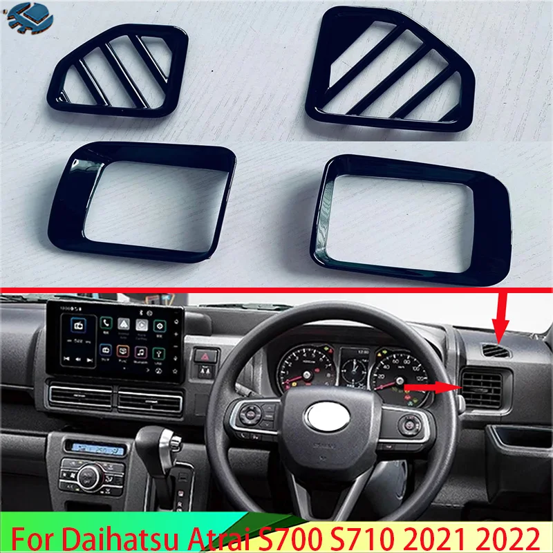 For Daihatsu ATRAI HIJET CARGO 2021 2022 ABS Chrome Air Vent Outlet Cover Dashboard Trim Bezel Frame Molding Garnish
