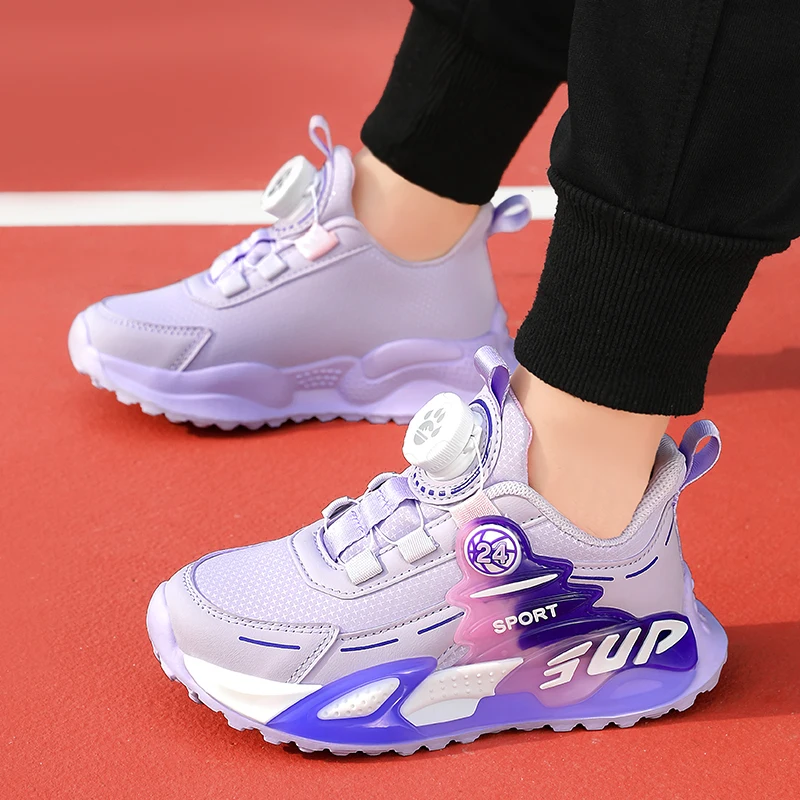 

Кожаная спортивная обувь для девочек с поворотной пряжкой, противоскользящая удобная модная повседневная осенняя обувь на мягкой подошве