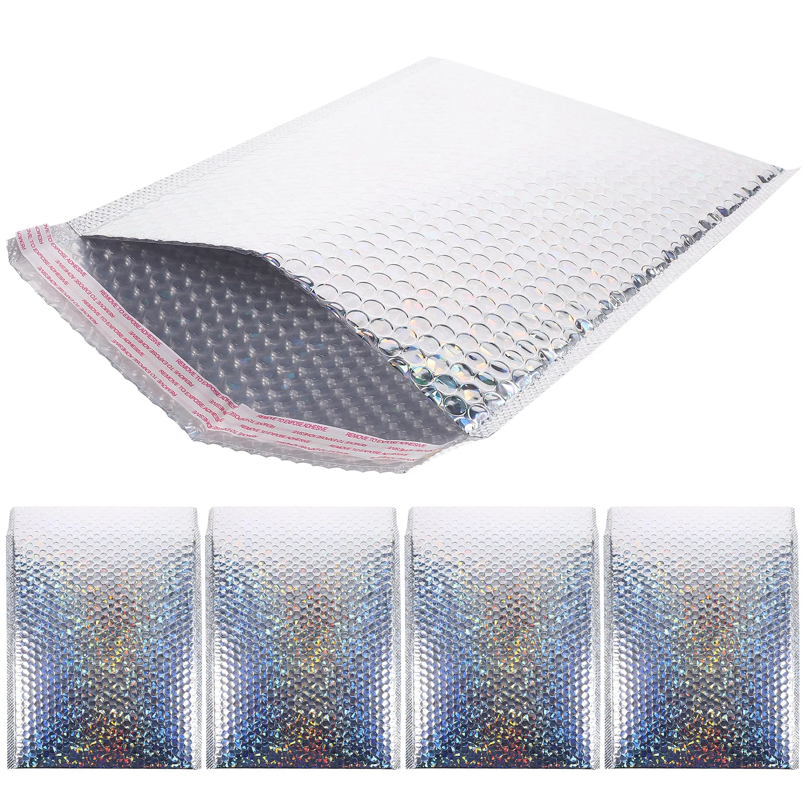 5Pcs Self Adhesive Bubble Packaging Bags Shock Absorption Padded Envelopes Shipping Bags Small for Clothing Mailing