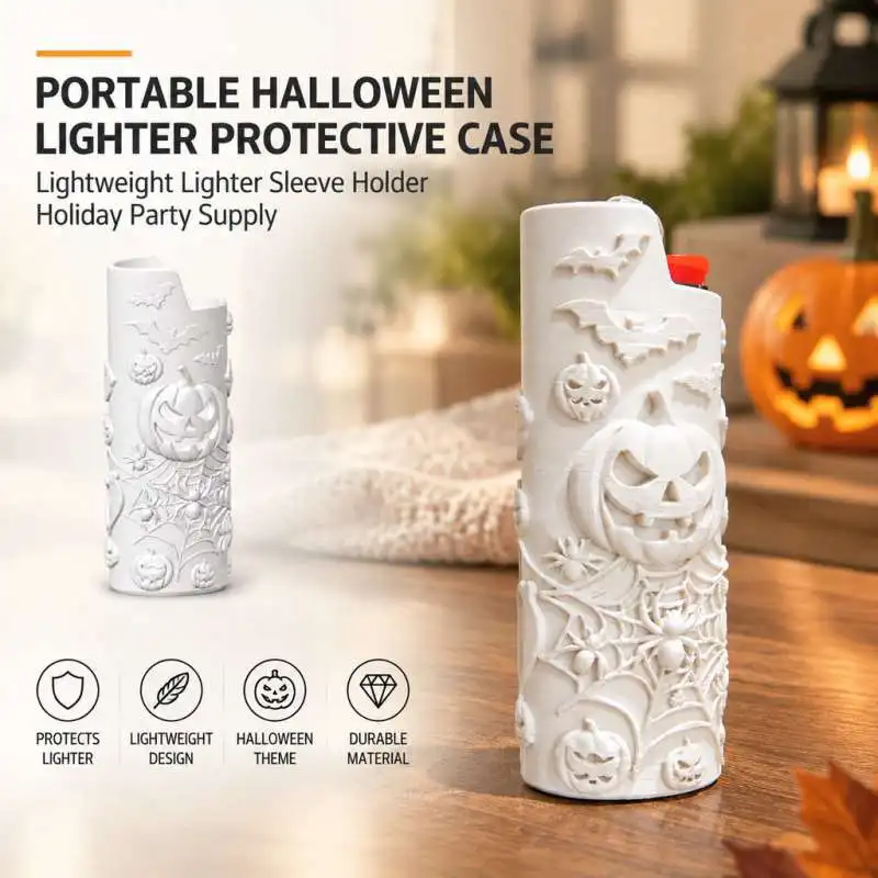 Portable Halloween Lighter Protective Case Lightweight Lighter Sleeve Holder Holiday Party Supply