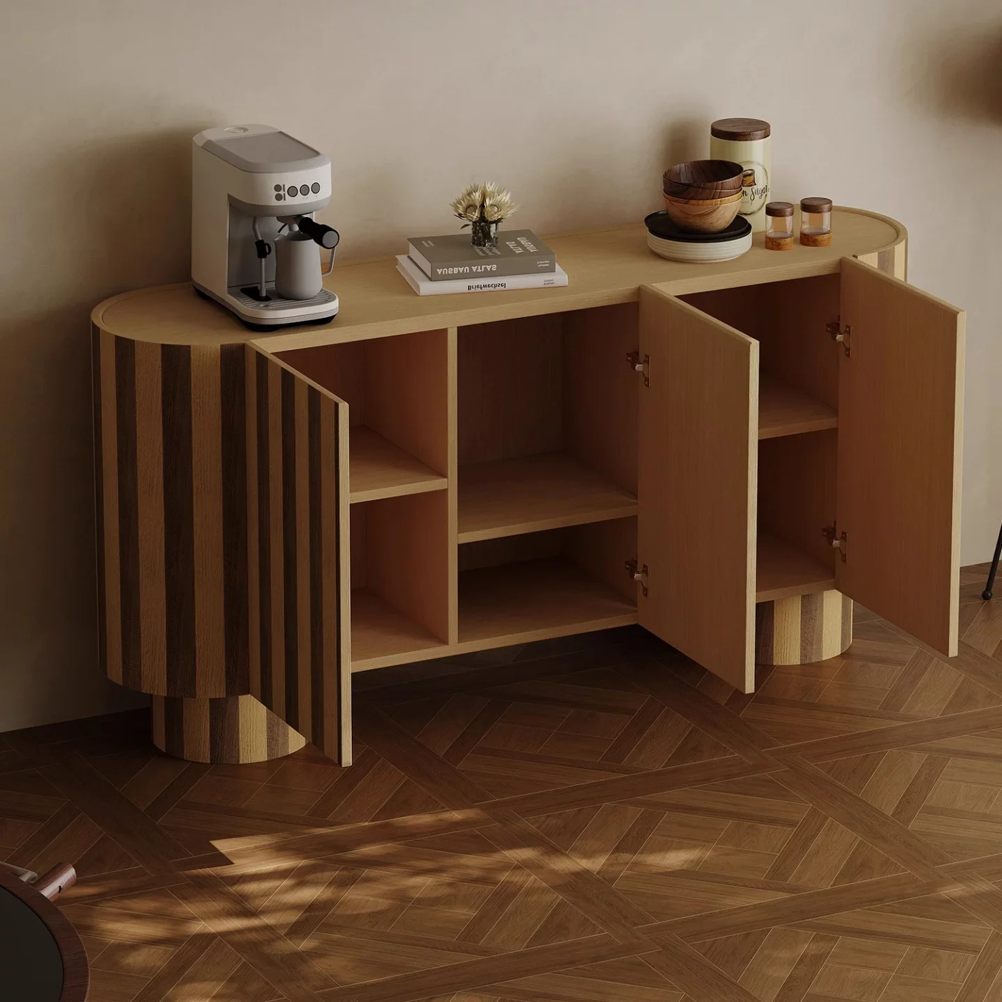 wv-Manufacturer Storage Cabinet Wooden Room Sideboard Buffet Cabinets 3 Door Modern Durable Living Room Cabinets#
