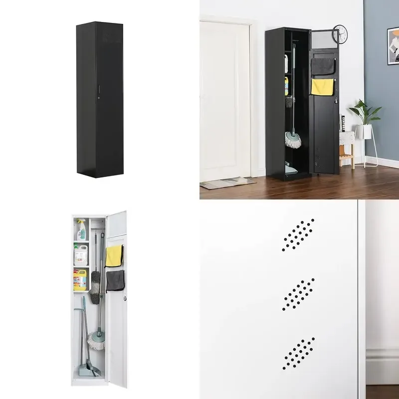 Metal Cleaning Locker for Gym Supermarket Hotel Workshop  Bathroom Broom Closet Storage Cabinet