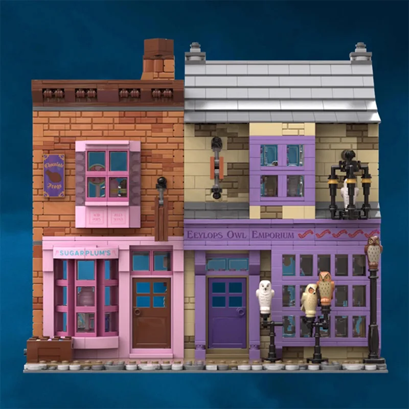 Chinese Brand MOC Magic Street View Blocks DIY Candy & Owl Shop Collectible Model Gift For Adult Fans Home Decor