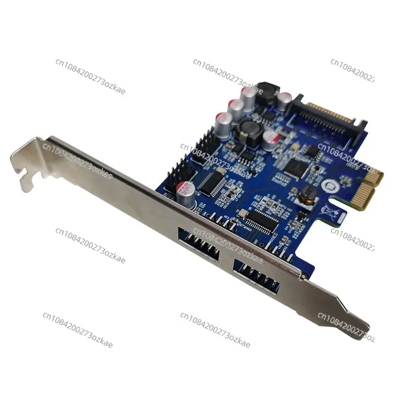 PCIe To USB2.0 Expansion Card 4 9-pin Built-in 9pin Hub Card Water-cooled RGB Light Fan for Speed Measurement