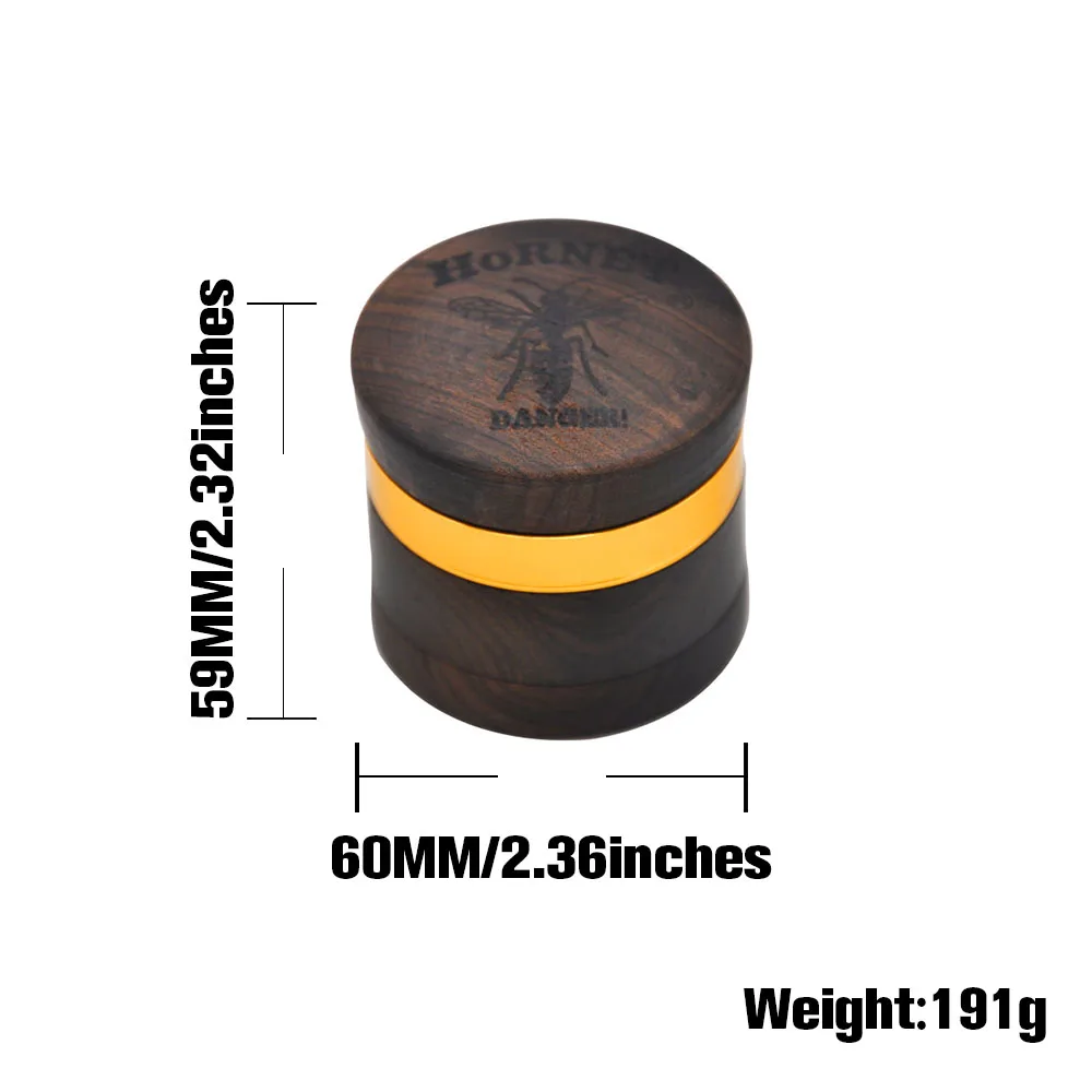 HORNET Rosewood Crusher 60 MM 4 Layers Aluminum Sharp Diamond Teeth Premium Spice Crusher Accessories