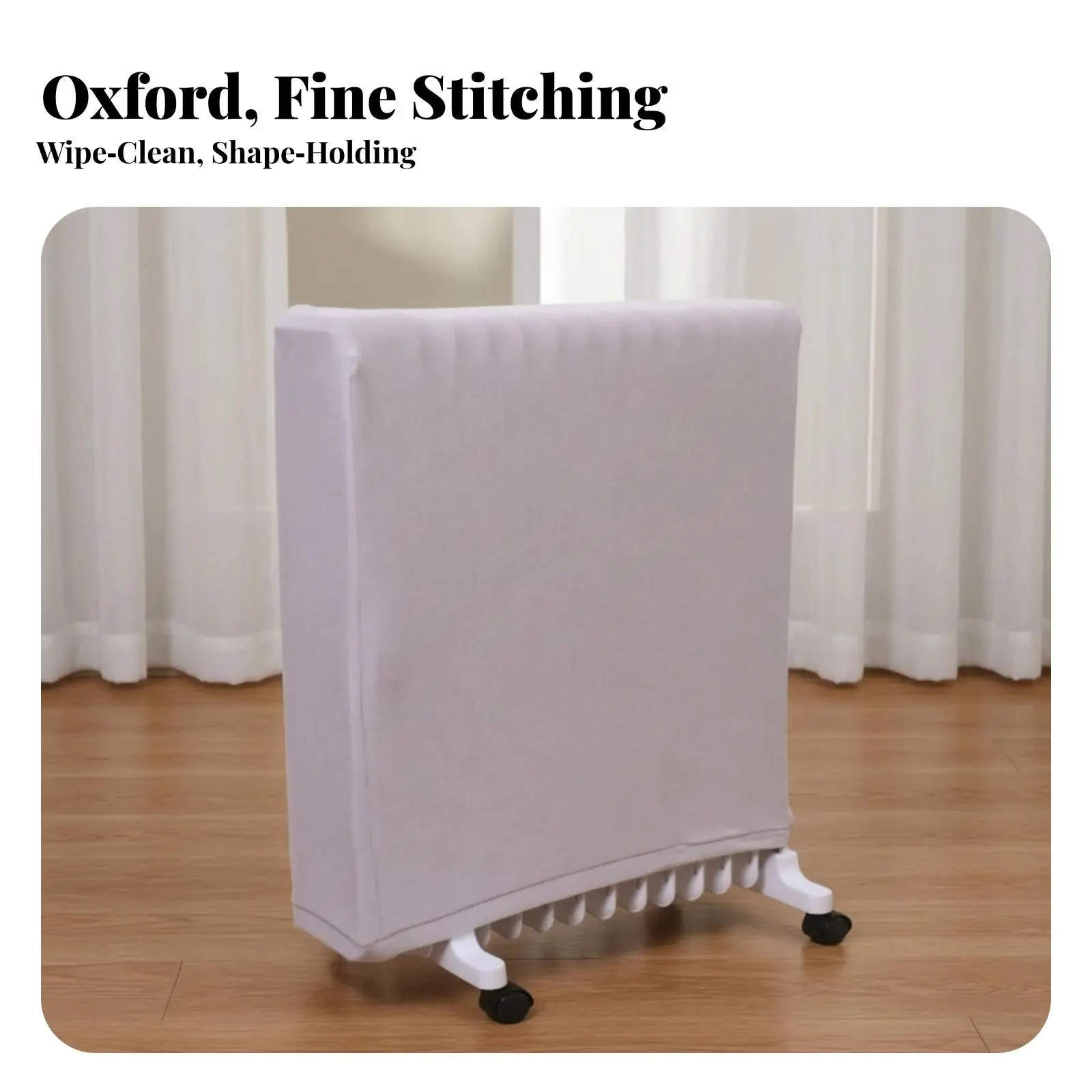 Large Heater Protector Cover Milk Silk Dust Guard for Oil Radiator Washable Full Coverage Drawstring Closure Anti Dust Home