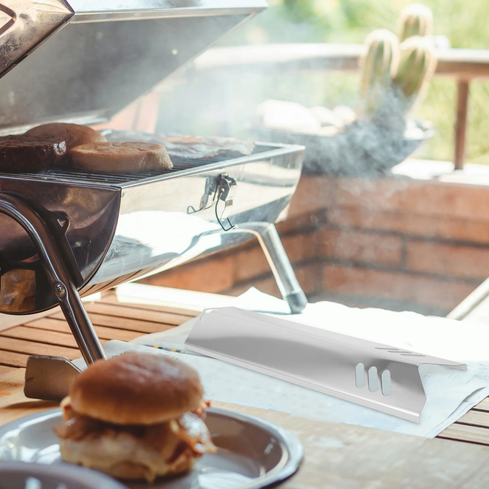 

4Pcs Durable Stainless Steel Heat Plates Easy Install Grill Accessories Long Service Life Replacement Parts Grill Heat Plates