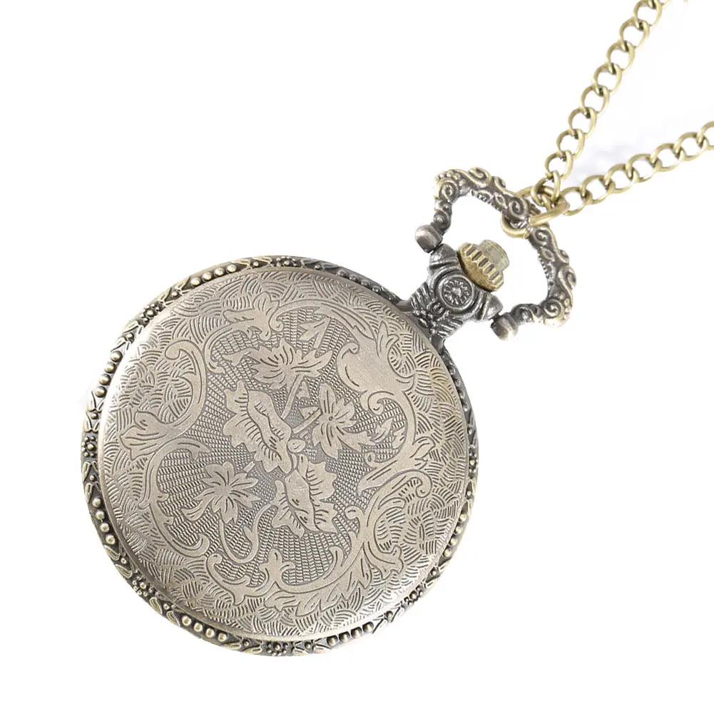 Watch On Chain Pocket Watch Vintage Deer Case Quartz Pocket Watch Pendant Necklace Women Men Chain Clock Gifts Man Watch